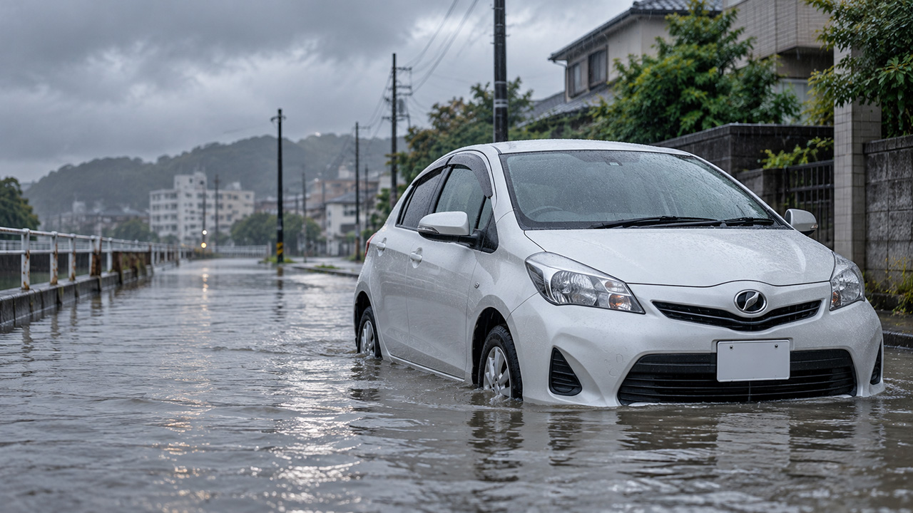 冠水した車はどうする？大雨への備えと修理・売却の判断ポイント
